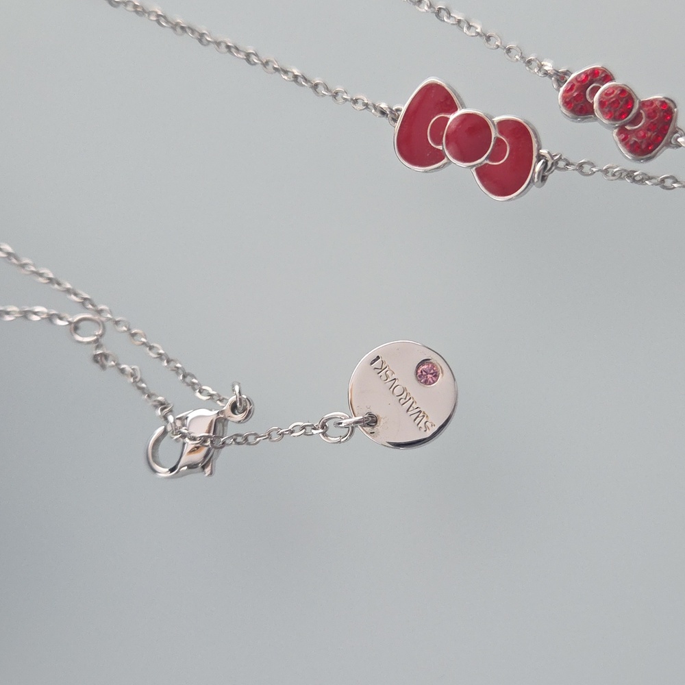 NWB Swarovski X Sanrio Hello Kitty Red and Silver Charm Necklace - Picture 4 of 13